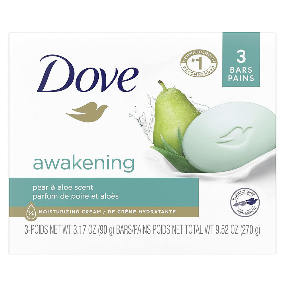 Dove Go Fresh Beauty Bar, Peer and Aloe Vera, 3 Ea, 3.17 Oz